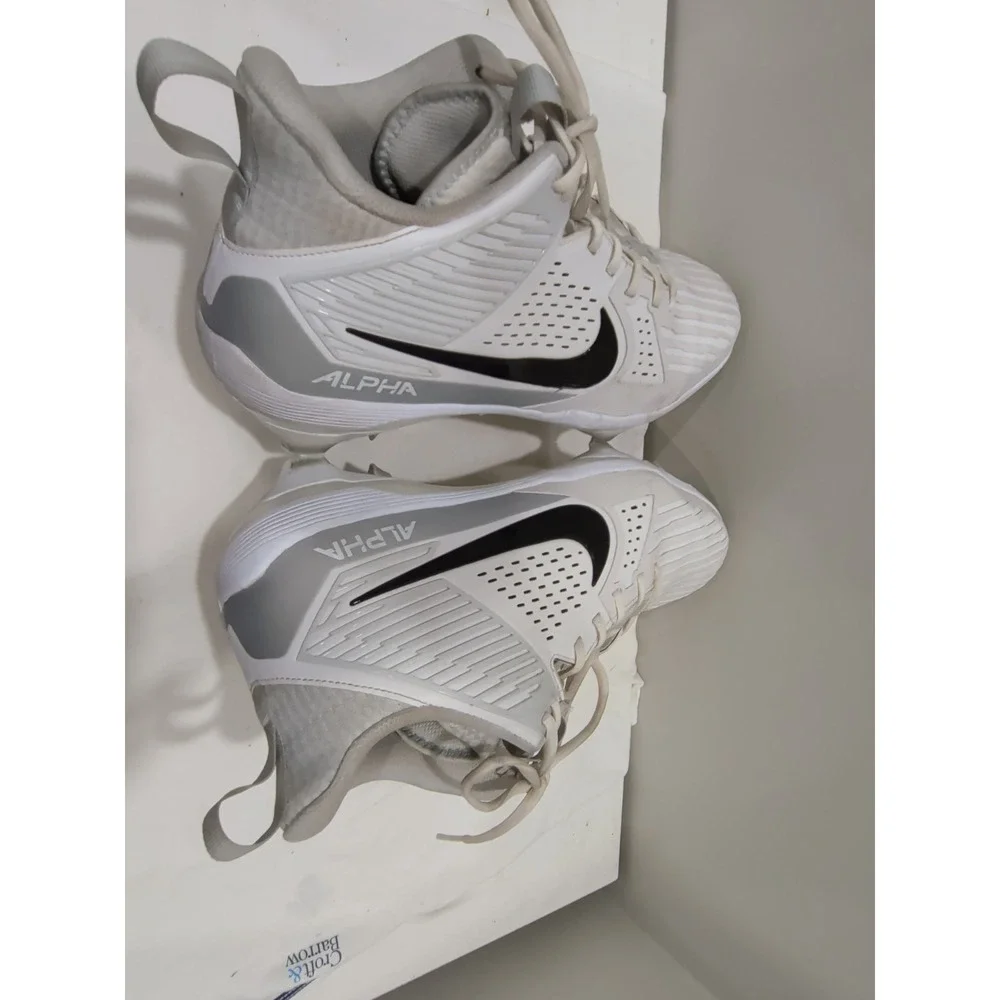 Nike Alpha Menace Men's Size 14  Strong Football Cleats White IB2572-106